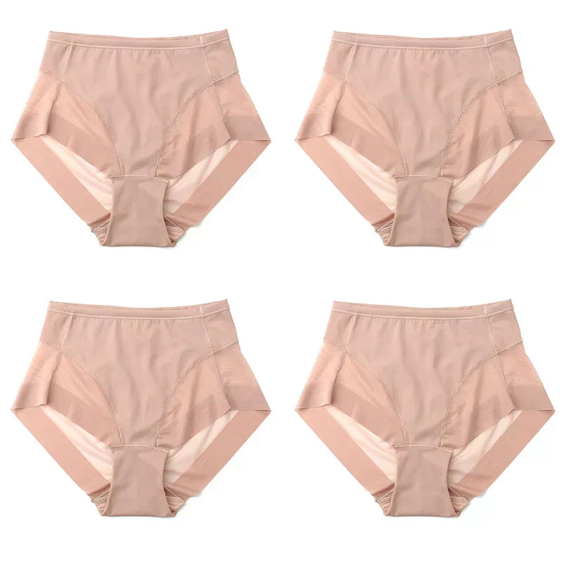 High Waist Ice Silk Seamless Shaping Briefs