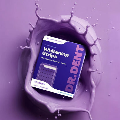DRDENT Purple Teeth Whitening Strips - 7/21 Whitening Sessions - Safe for Enamel - Non Sensitive Teeth Whitening - Peroxide-Free